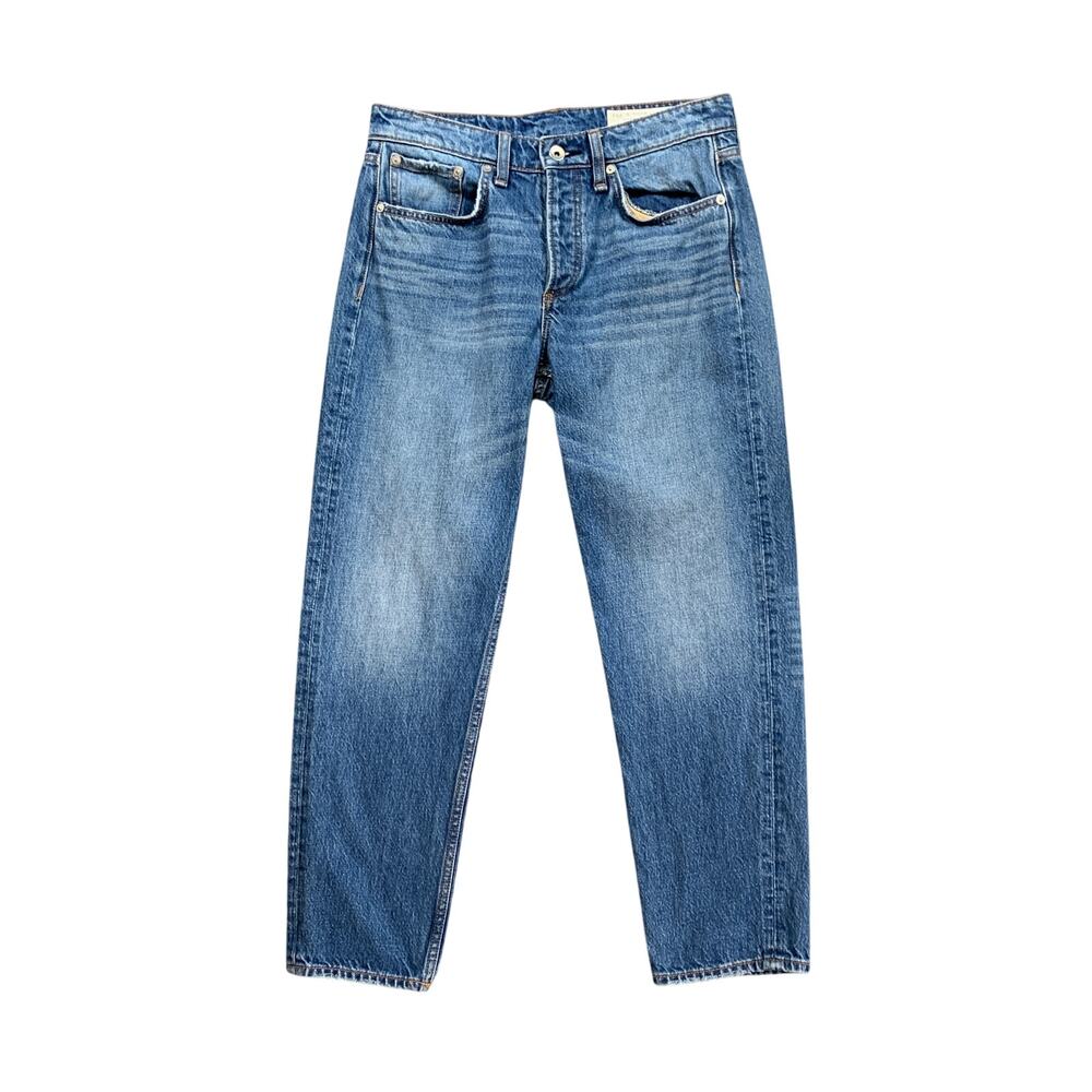 Rag & Bone Jeans Womens 26 Blue Rosa Mid Rise Boyfriend Cropped Whiskered Denim